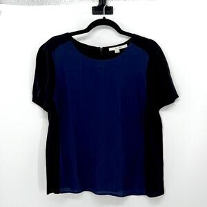 Boden Color Blocked Blouse - Blue/Black - 10